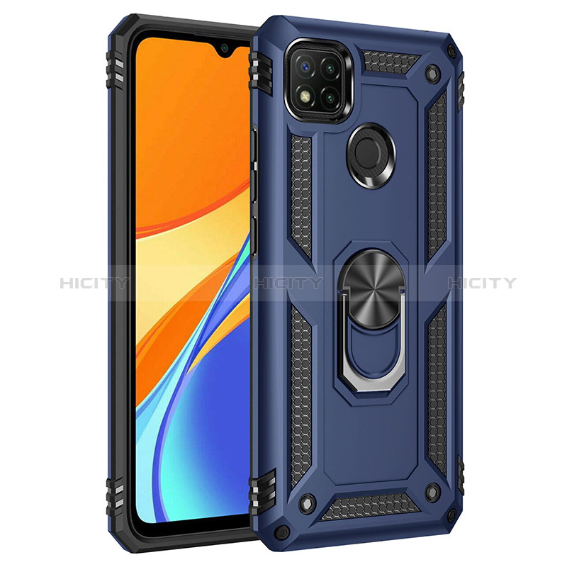 Funda Bumper Silicona y Plastico Mate Carcasa con Magnetico Anillo de dedo Soporte MQ3 para Xiaomi POCO C3