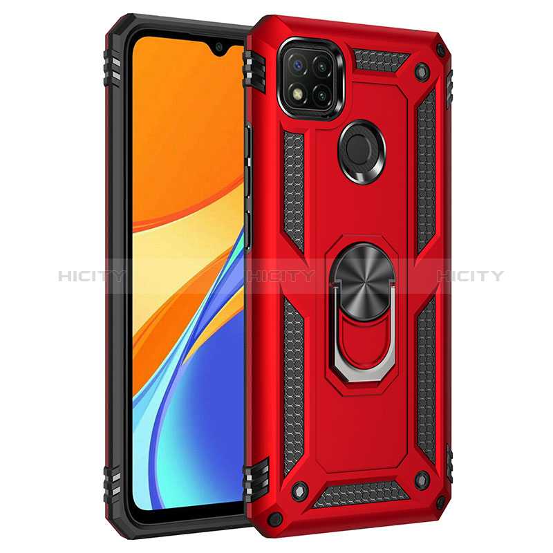 Funda Bumper Silicona y Plastico Mate Carcasa con Magnetico Anillo de dedo Soporte MQ3 para Xiaomi POCO C3