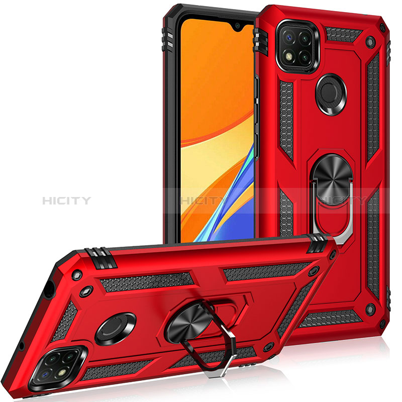 Funda Bumper Silicona y Plastico Mate Carcasa con Magnetico Anillo de dedo Soporte MQ3 para Xiaomi POCO C3