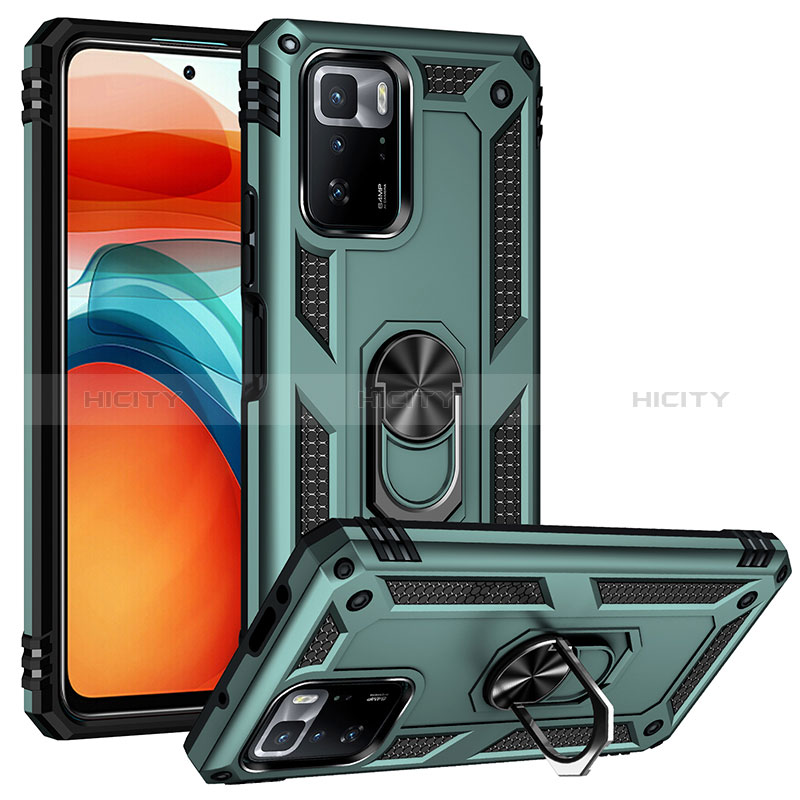 Funda Bumper Silicona y Plastico Mate Carcasa con Magnetico Anillo de dedo Soporte MQ3 para Xiaomi Poco X3 GT 5G