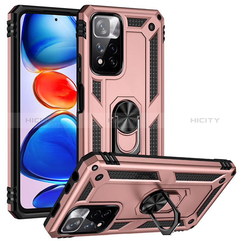 Funda Bumper Silicona y Plastico Mate Carcasa con Magnetico Anillo de dedo Soporte MQ3 para Xiaomi Poco X4 NFC