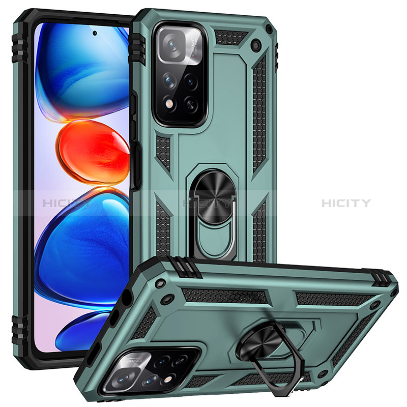 Funda Bumper Silicona y Plastico Mate Carcasa con Magnetico Anillo de dedo Soporte MQ3 para Xiaomi Poco X4 NFC