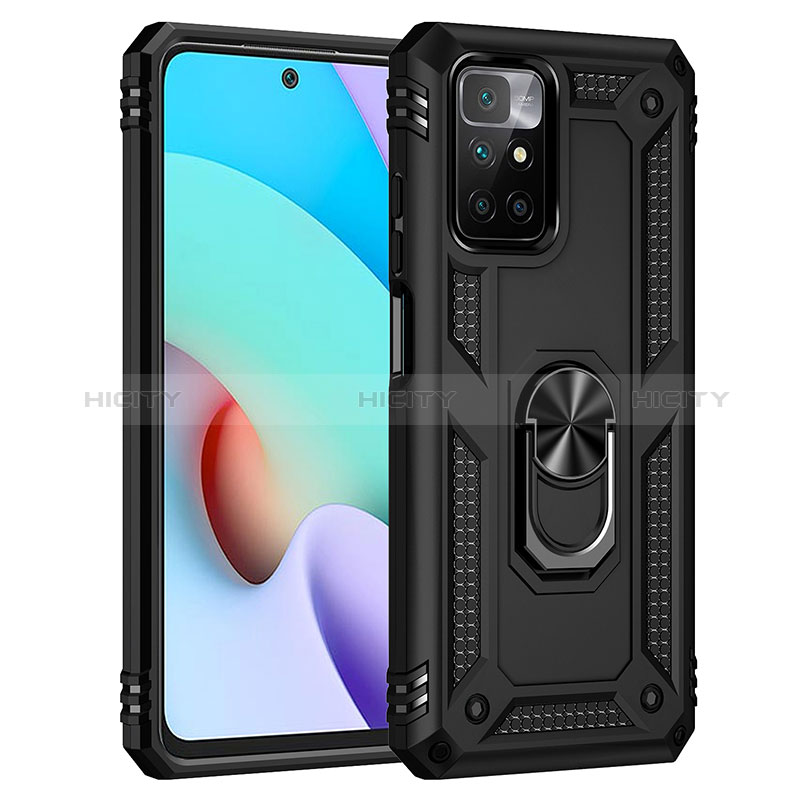 Funda Bumper Silicona y Plastico Mate Carcasa con Magnetico Anillo de dedo Soporte MQ3 para Xiaomi Redmi 10 (2022)