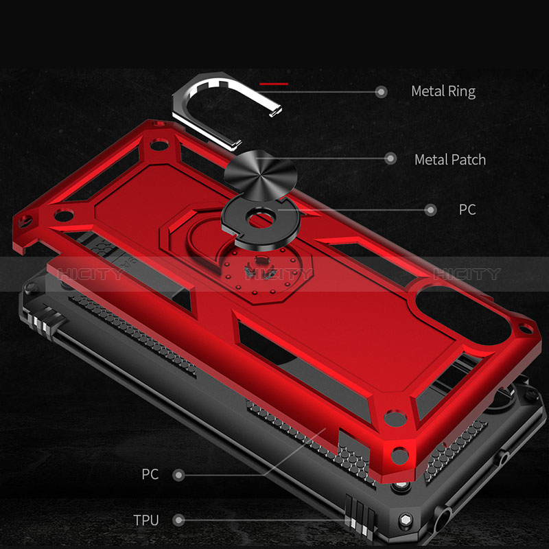 Funda Bumper Silicona y Plastico Mate Carcasa con Magnetico Anillo de dedo Soporte MQ3 para Xiaomi Redmi 9AT
