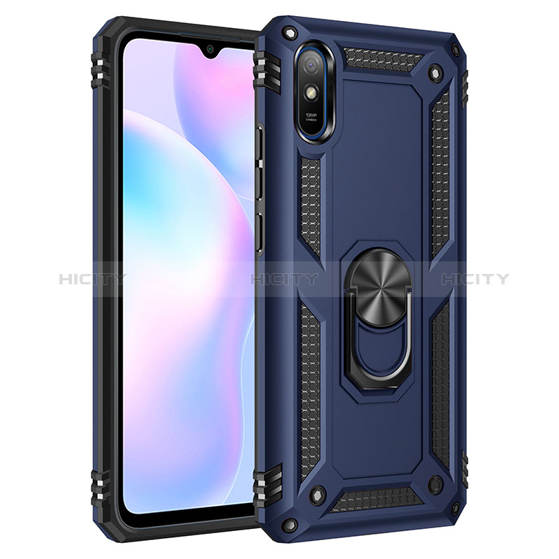 Funda Bumper Silicona y Plastico Mate Carcasa con Magnetico Anillo de dedo Soporte MQ3 para Xiaomi Redmi 9AT