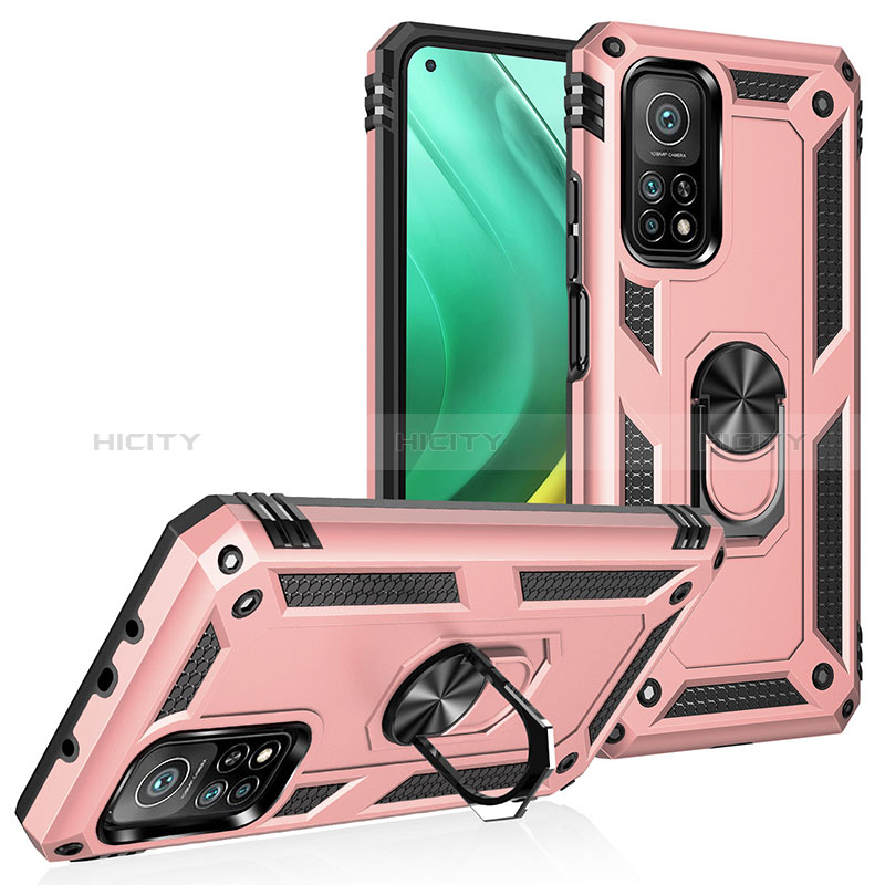 Funda Bumper Silicona y Plastico Mate Carcasa con Magnetico Anillo de dedo Soporte MQ3 para Xiaomi Redmi K30S 5G