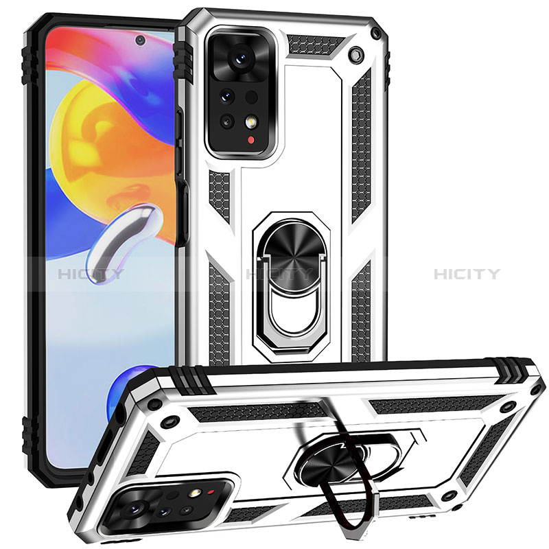 Funda Bumper Silicona y Plastico Mate Carcasa con Magnetico Anillo de dedo Soporte MQ3 para Xiaomi Redmi Note 12 Pro 4G