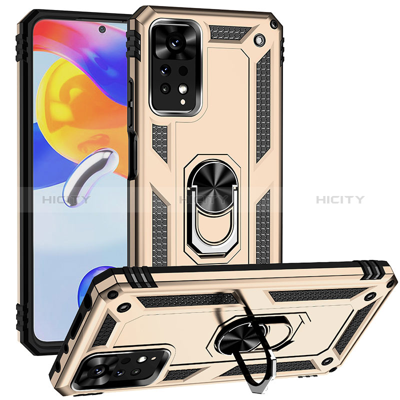 Funda Bumper Silicona y Plastico Mate Carcasa con Magnetico Anillo de dedo Soporte MQ3 para Xiaomi Redmi Note 12 Pro 4G