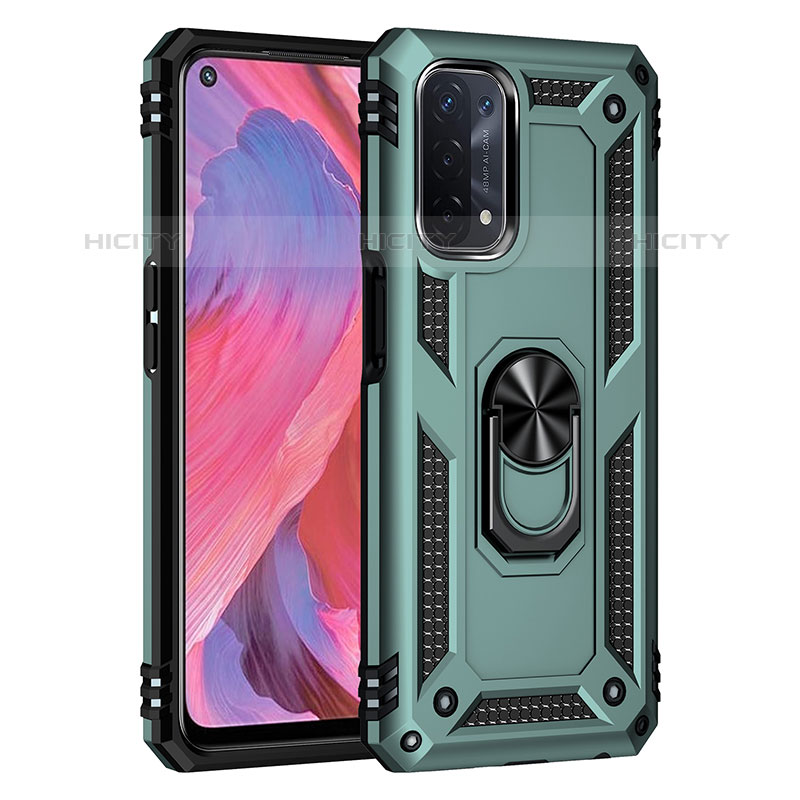 Funda Bumper Silicona y Plastico Mate Carcasa con Magnetico Anillo de dedo Soporte MQ4 para OnePlus Nord N200 5G