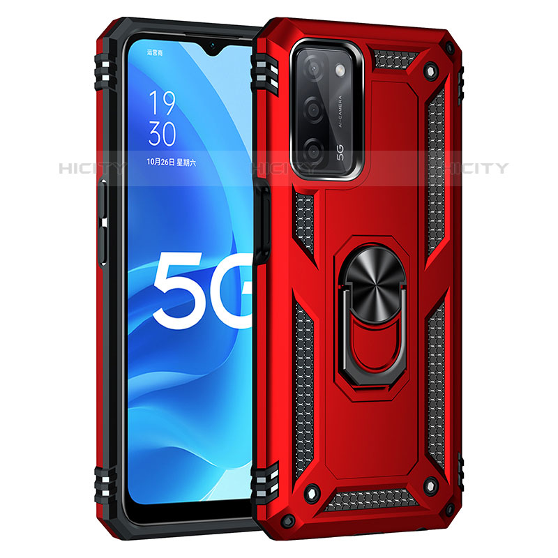 Funda Bumper Silicona y Plastico Mate Carcasa con Magnetico Anillo de dedo Soporte MQ4 para Oppo A55 5G