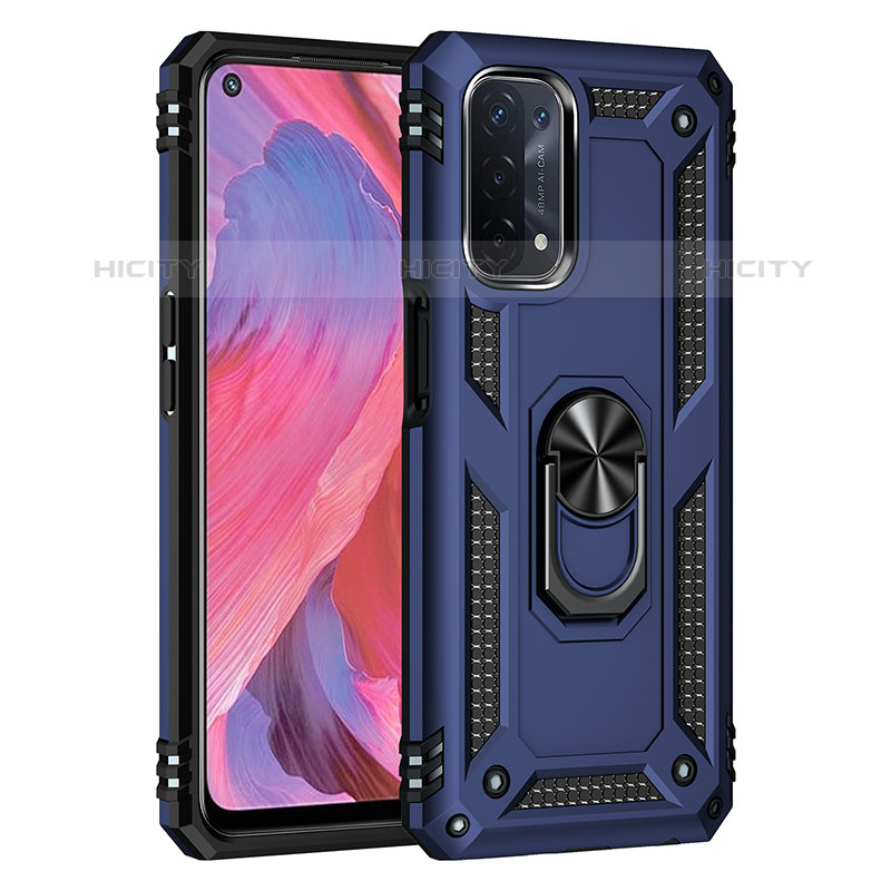 Funda Bumper Silicona y Plastico Mate Carcasa con Magnetico Anillo de dedo Soporte MQ4 para Oppo A93 5G