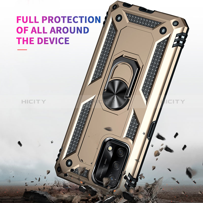 Funda Bumper Silicona y Plastico Mate Carcasa con Magnetico Anillo de dedo Soporte MQ4 para Oppo A95 4G