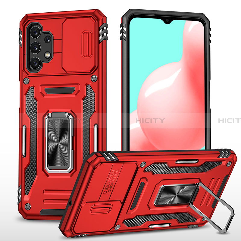 Funda Bumper Silicona y Plastico Mate Carcasa con Magnetico Anillo de dedo Soporte MQ4 para Samsung Galaxy A32 4G