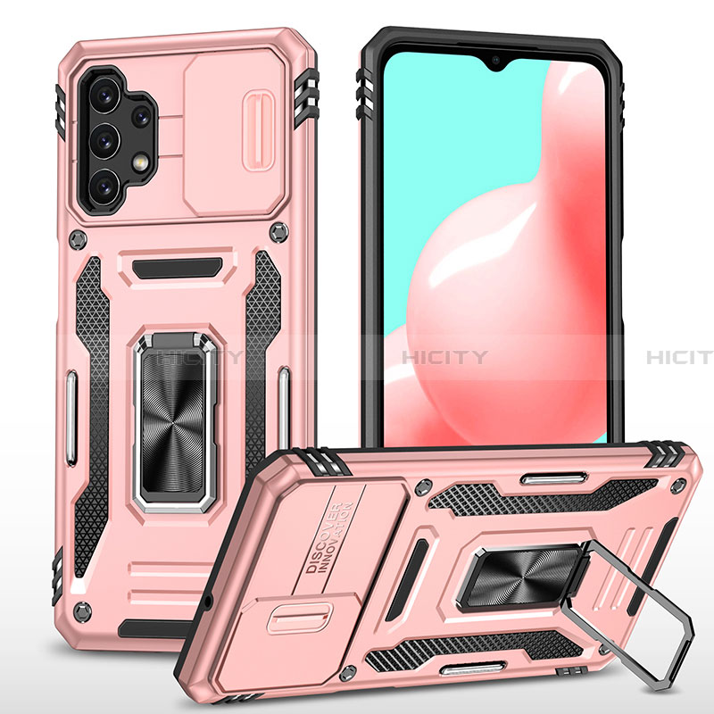 Funda Bumper Silicona y Plastico Mate Carcasa con Magnetico Anillo de dedo Soporte MQ4 para Samsung Galaxy A32 4G