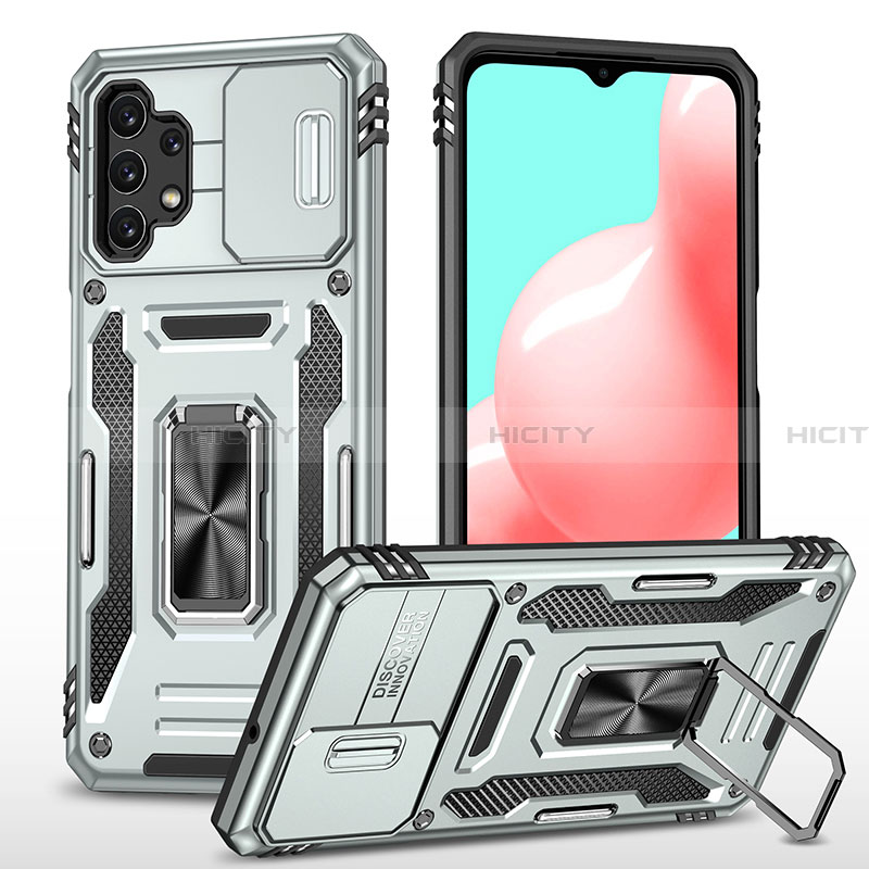 Funda Bumper Silicona y Plastico Mate Carcasa con Magnetico Anillo de dedo Soporte MQ4 para Samsung Galaxy A32 4G