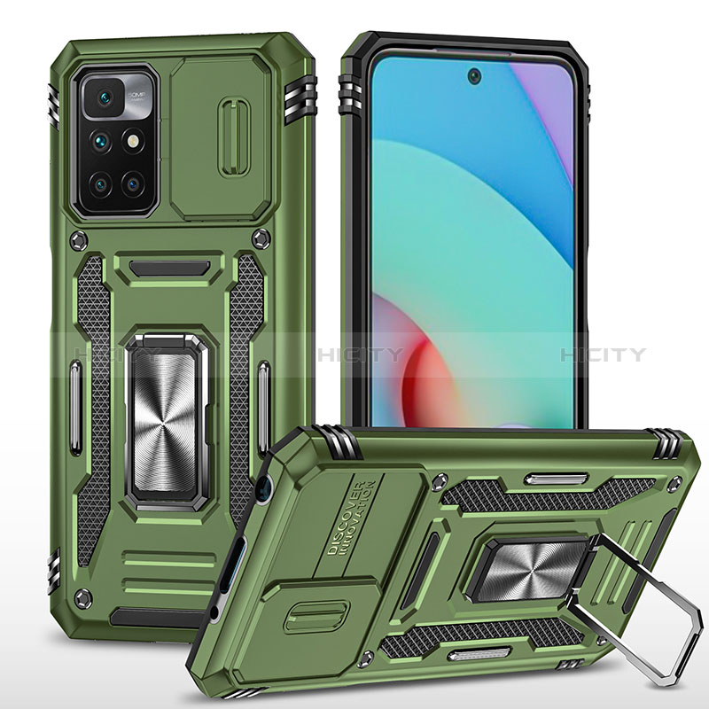 Funda Bumper Silicona y Plastico Mate Carcasa con Magnetico Anillo de dedo Soporte MQ4 para Xiaomi Redmi Note 11 4G (2021)