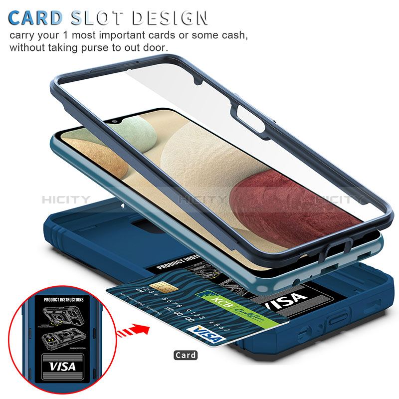 Funda Bumper Silicona y Plastico Mate Carcasa con Magnetico Anillo de dedo Soporte MQ5 para Samsung Galaxy A12 5G