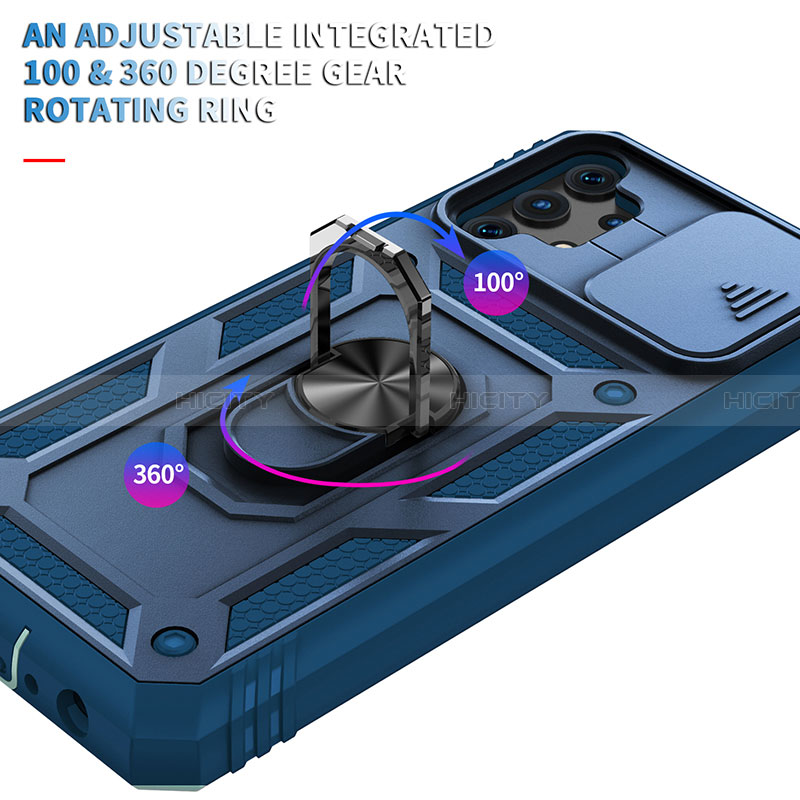 Funda Bumper Silicona y Plastico Mate Carcasa con Magnetico Anillo de dedo Soporte MQ5 para Samsung Galaxy A32 5G