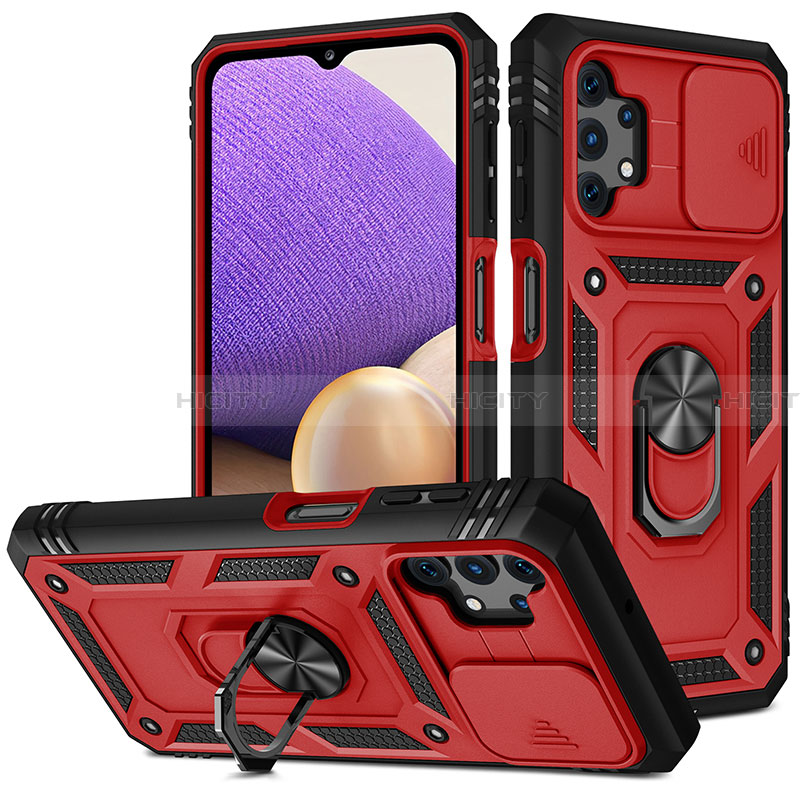 Funda Bumper Silicona y Plastico Mate Carcasa con Magnetico Anillo de dedo Soporte MQ5 para Samsung Galaxy A32 5G