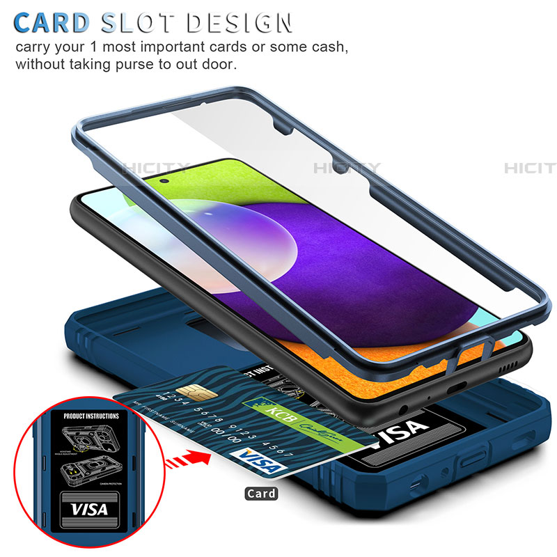 Funda Bumper Silicona y Plastico Mate Carcasa con Magnetico Anillo de dedo Soporte MQ5 para Samsung Galaxy A52 4G