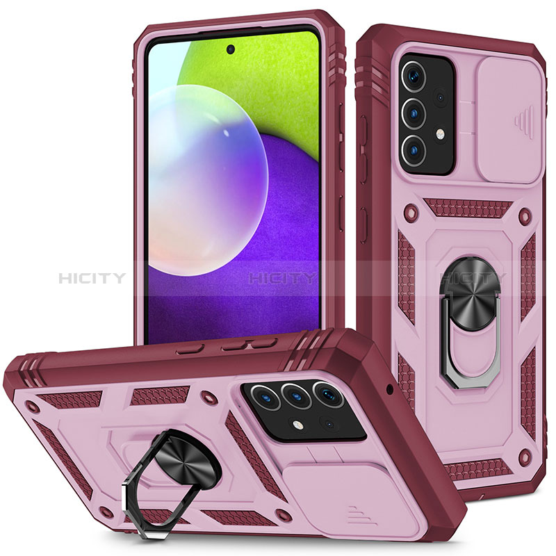 Funda Bumper Silicona y Plastico Mate Carcasa con Magnetico Anillo de dedo Soporte MQ5 para Samsung Galaxy A52s 5G