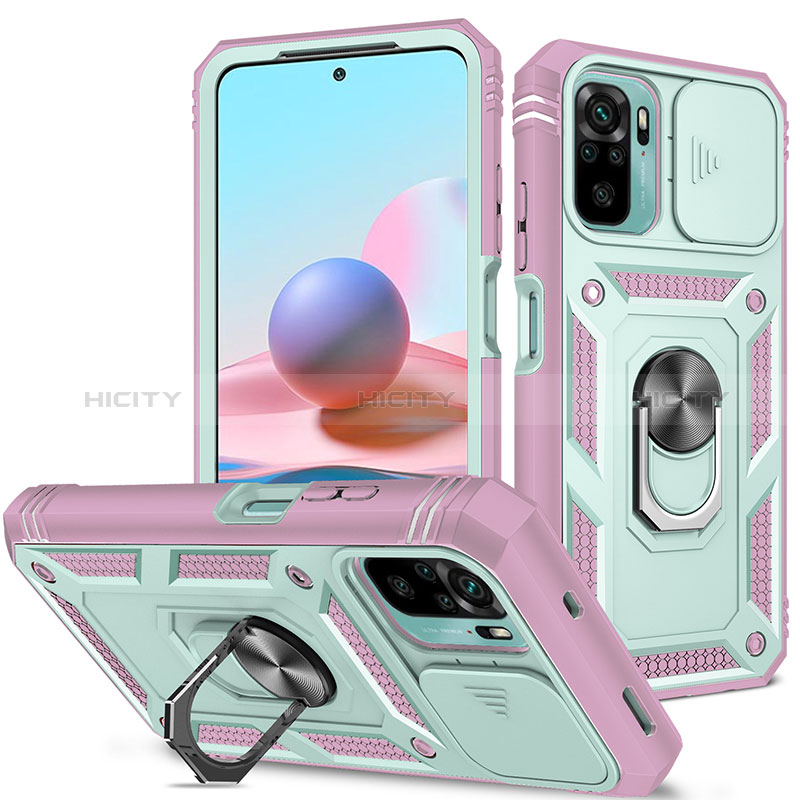 Funda Bumper Silicona y Plastico Mate Carcasa con Magnetico Anillo de dedo Soporte MQ5 para Xiaomi Poco M5S