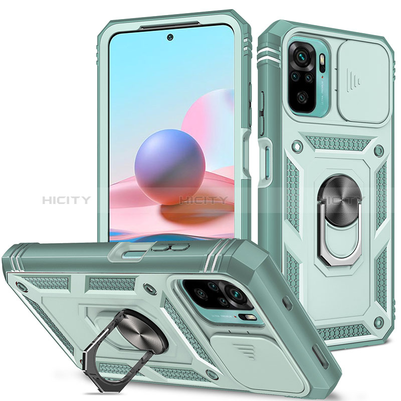 Funda Bumper Silicona y Plastico Mate Carcasa con Magnetico Anillo de dedo Soporte MQ5 para Xiaomi Poco M5S