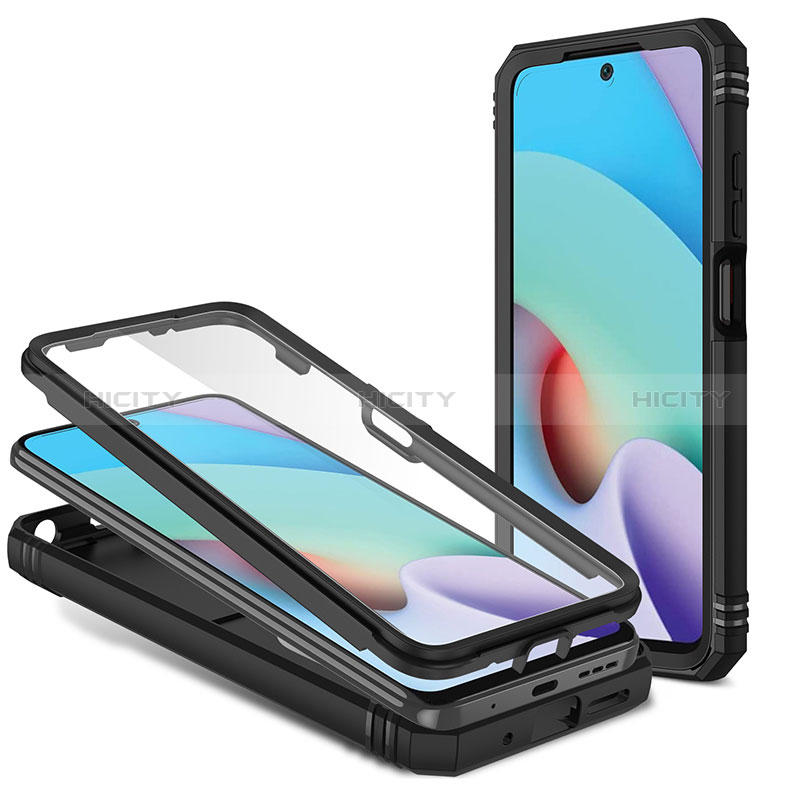 Funda Bumper Silicona y Plastico Mate Carcasa con Magnetico Anillo de dedo Soporte MQ5 para Xiaomi Redmi 10 (2022)