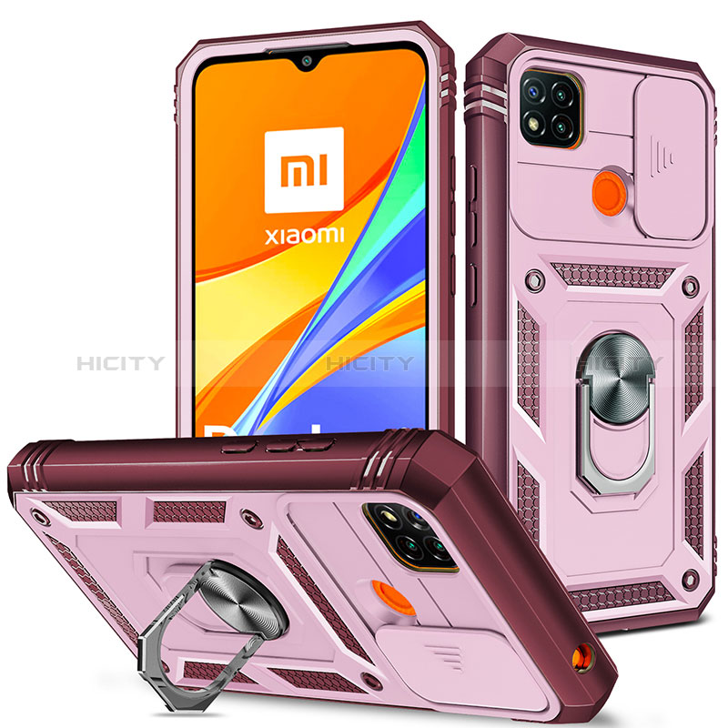 Funda Bumper Silicona y Plastico Mate Carcasa con Magnetico Anillo de dedo Soporte MQ5 para Xiaomi Redmi 10A 4G