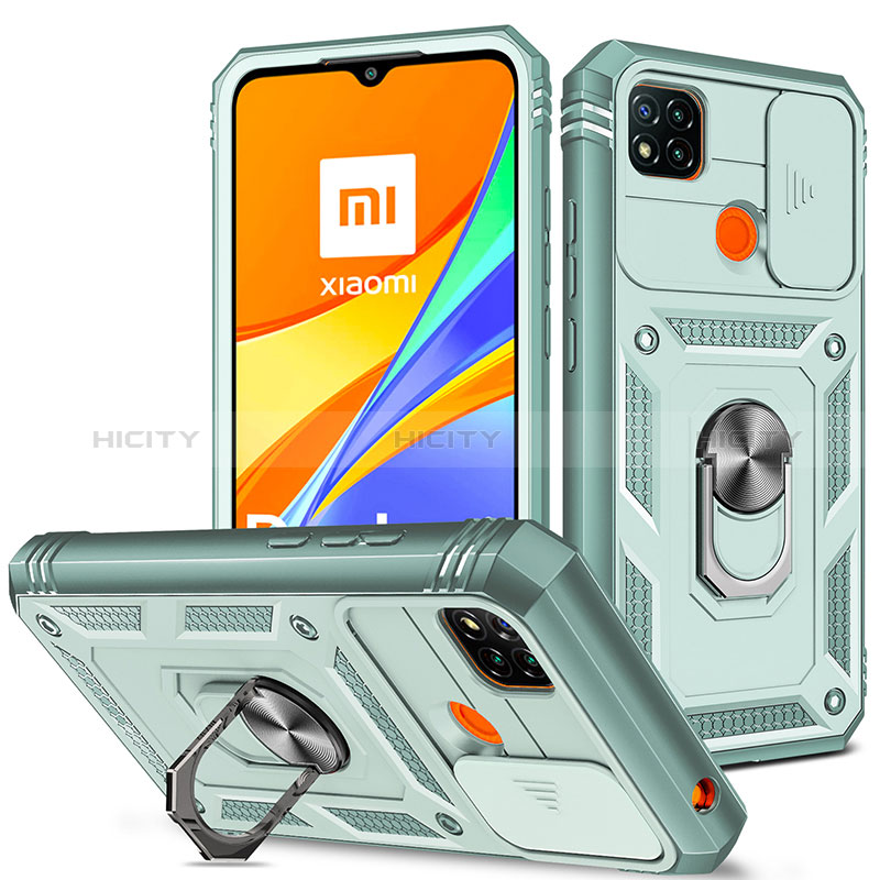 Funda Bumper Silicona y Plastico Mate Carcasa con Magnetico Anillo de dedo Soporte MQ5 para Xiaomi Redmi 10A 4G