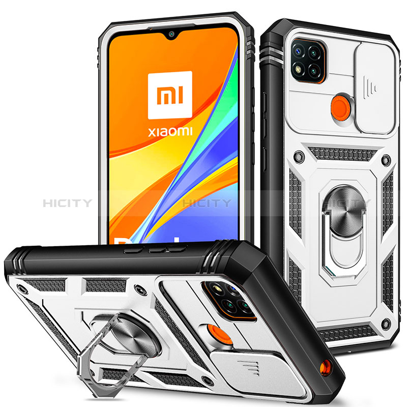 Funda Bumper Silicona y Plastico Mate Carcasa con Magnetico Anillo de dedo Soporte MQ5 para Xiaomi Redmi 9 Activ