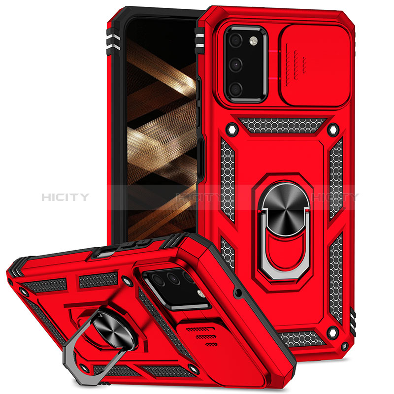 Funda Bumper Silicona y Plastico Mate Carcasa con Magnetico Anillo de dedo Soporte MQ6 para Samsung Galaxy A02s