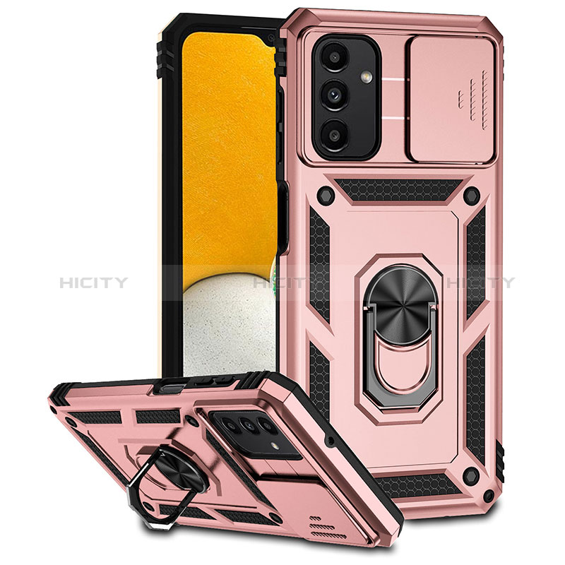 Funda Bumper Silicona y Plastico Mate Carcasa con Magnetico Anillo de dedo Soporte MQ6 para Samsung Galaxy A04s