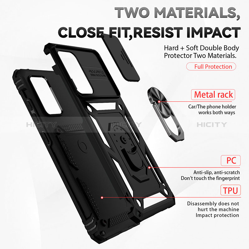 Funda Bumper Silicona y Plastico Mate Carcasa con Magnetico Anillo de dedo Soporte MQ6 para Samsung Galaxy A52 4G