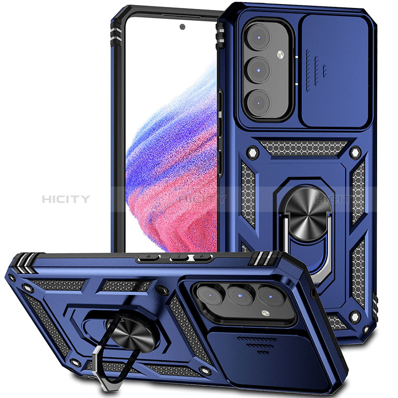 Funda Bumper Silicona y Plastico Mate Carcasa con Magnetico Anillo de dedo Soporte MQ6 para Samsung Galaxy A54 5G