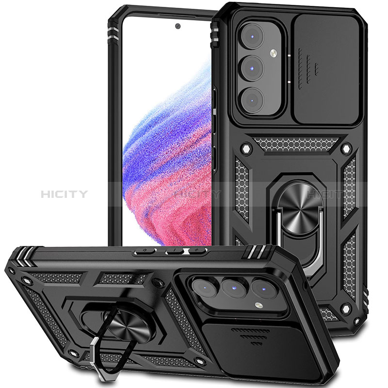 Funda Bumper Silicona y Plastico Mate Carcasa con Magnetico Anillo de dedo Soporte MQ6 para Samsung Galaxy A54 5G