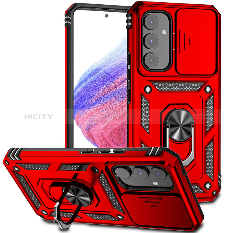 Funda Bumper Silicona y Plastico Mate Carcasa con Magnetico Anillo de dedo Soporte MQ6 para Samsung Galaxy A54 5G