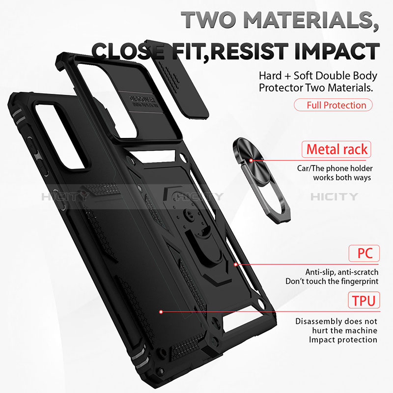 Funda Bumper Silicona y Plastico Mate Carcasa con Magnetico Anillo de dedo Soporte MQ6 para Samsung Galaxy A73 5G