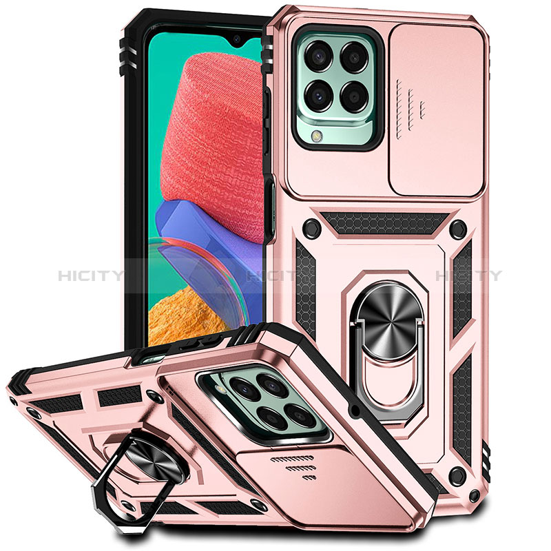 Funda Bumper Silicona y Plastico Mate Carcasa con Magnetico Anillo de dedo Soporte MQ6 para Samsung Galaxy M33 5G