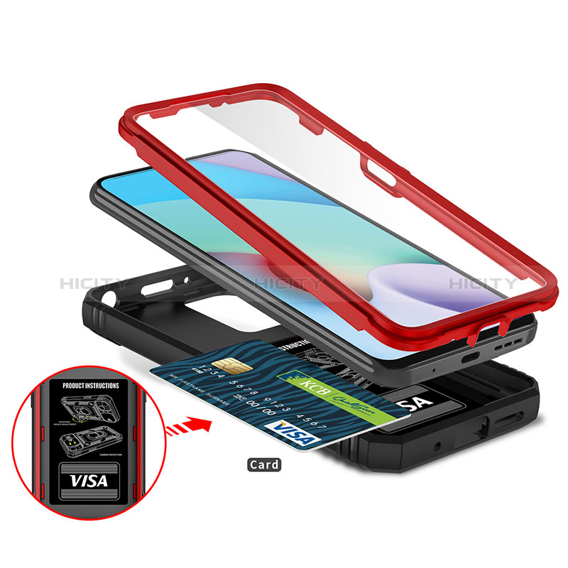 Funda Bumper Silicona y Plastico Mate Carcasa con Magnetico Anillo de dedo Soporte MQ6 para Xiaomi Redmi 10 (2022)