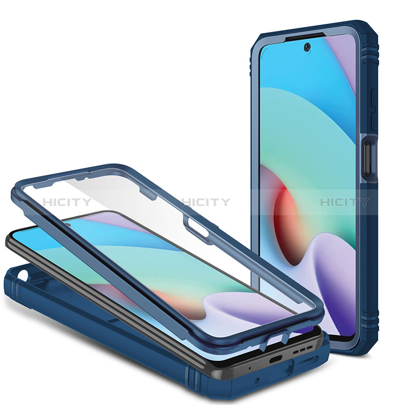 Funda Bumper Silicona y Plastico Mate Carcasa con Magnetico Anillo de dedo Soporte MQ6 para Xiaomi Redmi 10 (2022)