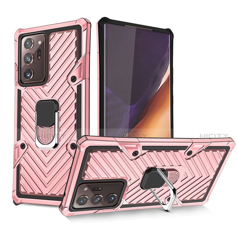 Funda Bumper Silicona y Plastico Mate Carcasa con Magnetico Anillo de dedo Soporte N03 para Samsung Galaxy Note 20 Ultra 5G