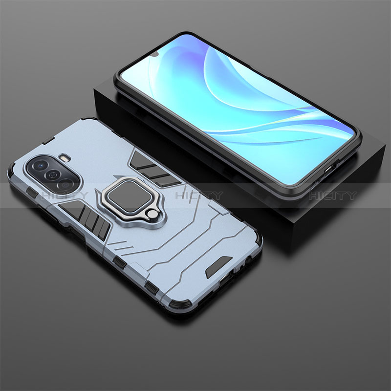 Funda Bumper Silicona y Plastico Mate Carcasa con Magnetico Anillo de dedo Soporte para Huawei Enjoy 50