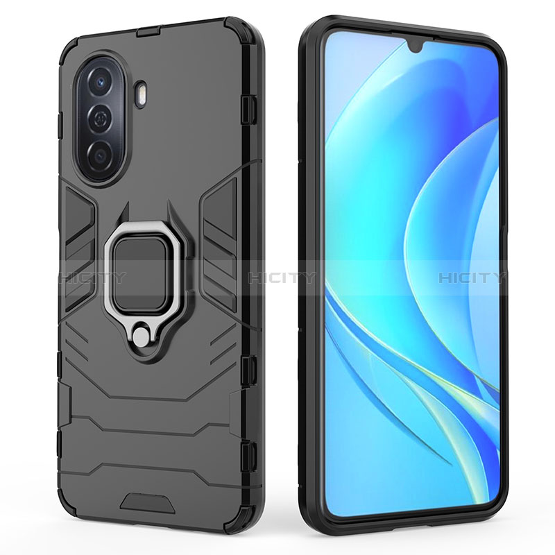 Funda Bumper Silicona y Plastico Mate Carcasa con Magnetico Anillo de dedo Soporte para Huawei Enjoy 50