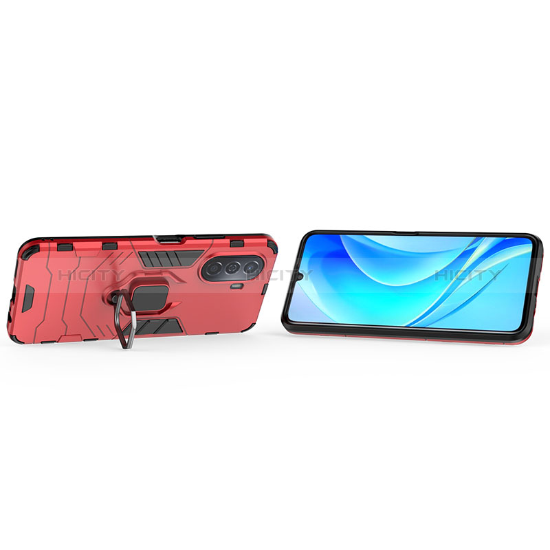 Funda Bumper Silicona y Plastico Mate Carcasa con Magnetico Anillo de dedo Soporte para Huawei Enjoy 50