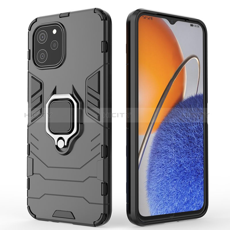 Funda Bumper Silicona y Plastico Mate Carcasa con Magnetico Anillo de dedo Soporte para Huawei Enjoy 50z