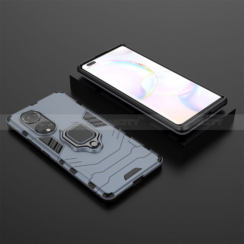 Funda Bumper Silicona y Plastico Mate Carcasa con Magnetico Anillo de dedo Soporte para Huawei Honor 50 Pro 5G