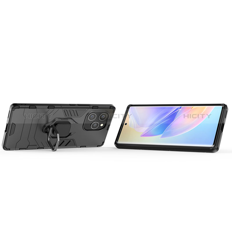 Funda Bumper Silicona y Plastico Mate Carcasa con Magnetico Anillo de dedo Soporte para Huawei Honor 60 SE 5G