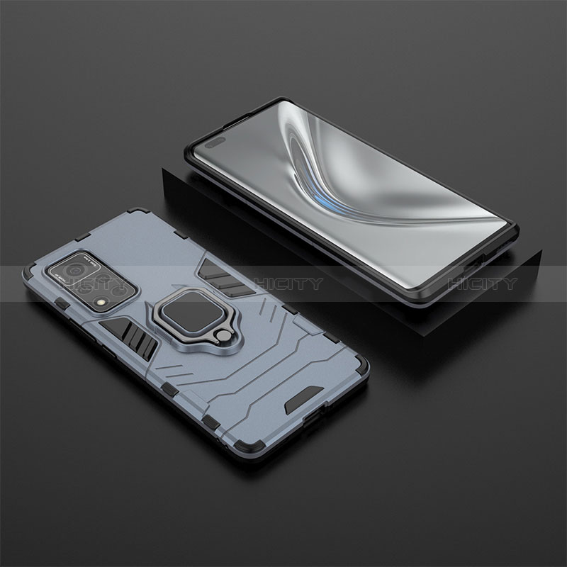 Funda Bumper Silicona y Plastico Mate Carcasa con Magnetico Anillo de dedo Soporte para Huawei Honor V40 5G