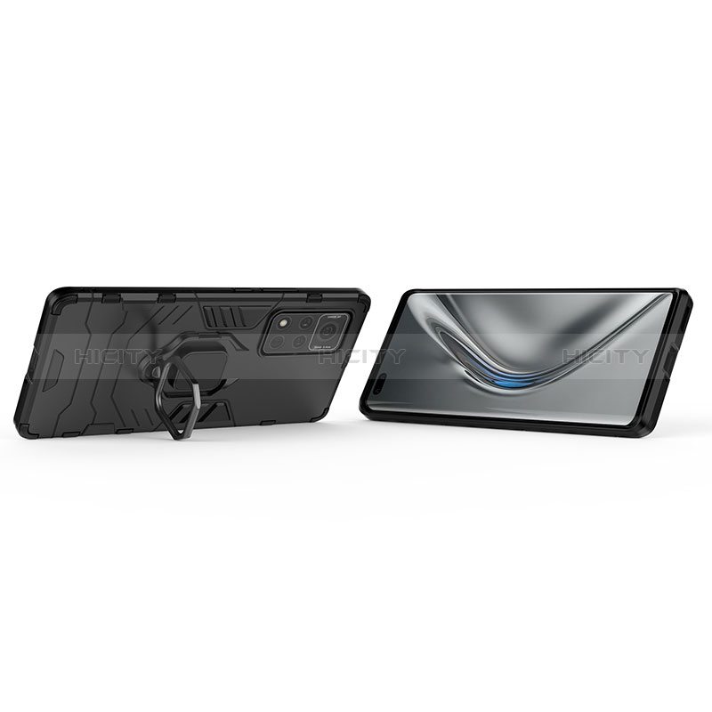 Funda Bumper Silicona y Plastico Mate Carcasa con Magnetico Anillo de dedo Soporte para Huawei Honor V40 5G